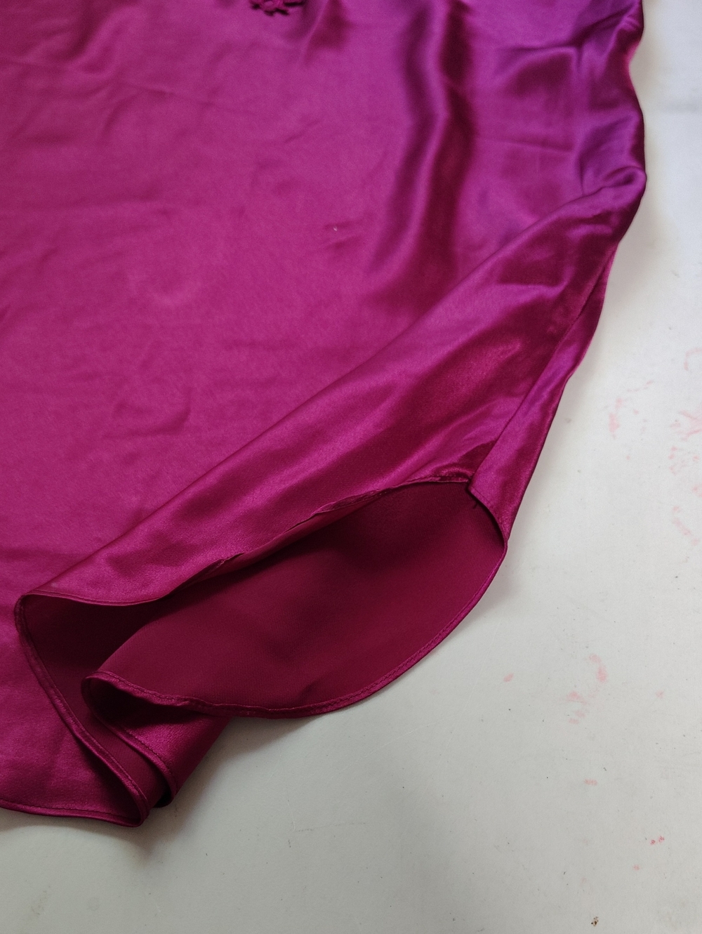 Vintage Alexandra Nicole Embroidered Floral Satin Slip Nightgown Dress 80s Sexy - Picture 11 of 12
